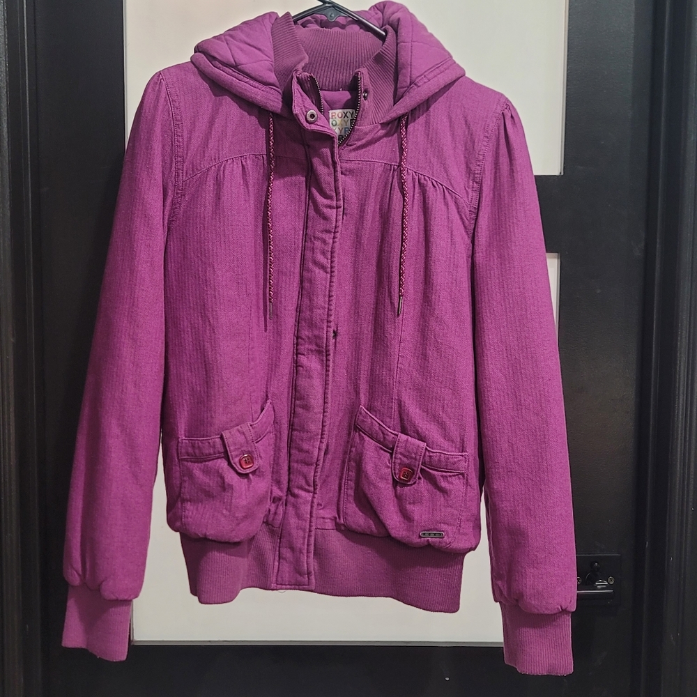 Roxy purple quilted jacket Sz Large